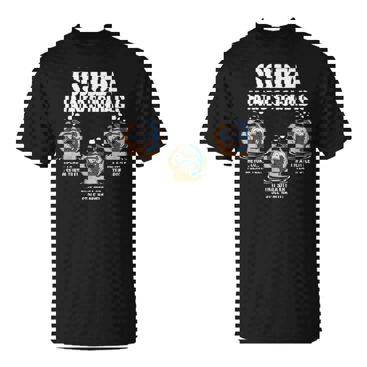スキューバハンドシグナル 面白い スキューバダイビング Tシャツ
