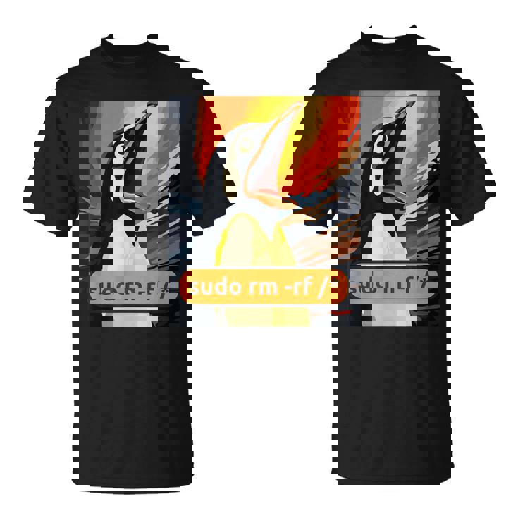 スクリーミング・タックス Linuxudo Rm-Rf Tシャツ