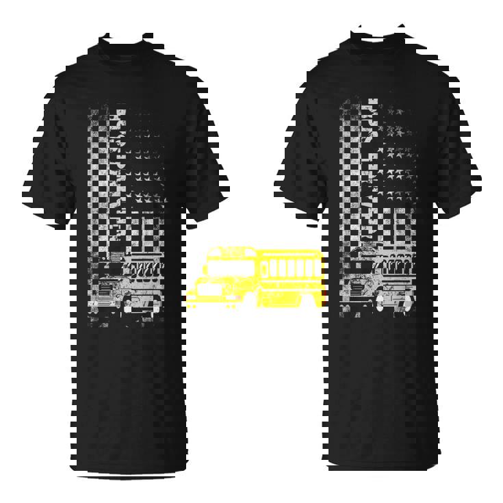 スクールバスドライバー アメリカ国旗 スクールバスドライバー用 Tシャツ