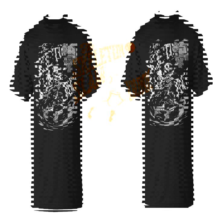 スケルトンスラムダンク 怖いバスケットボール ハロウィン Tシャツ