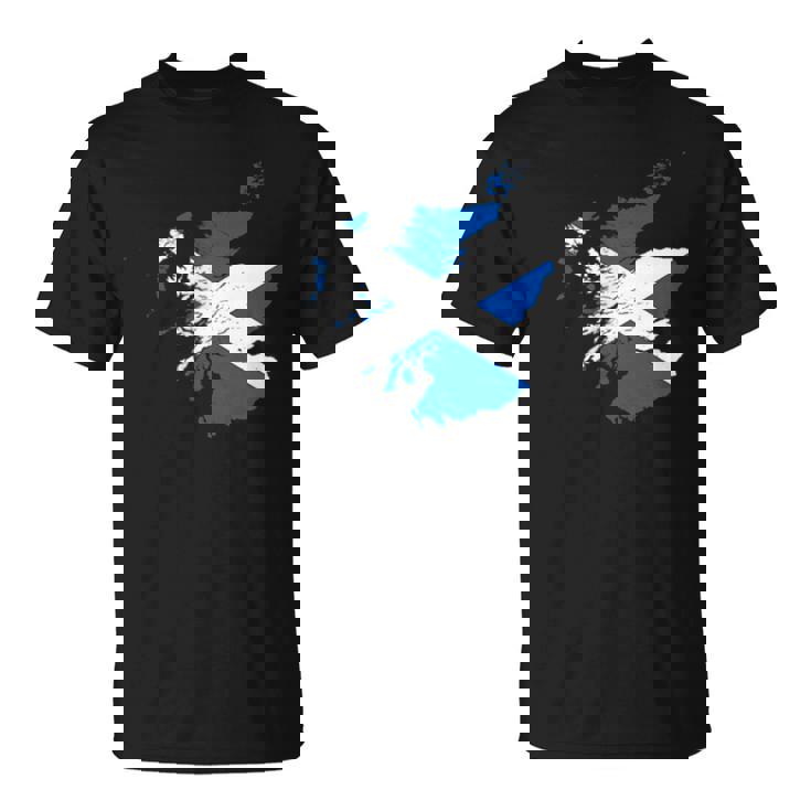 スコットランドの地図と旗の胸のロゴ スコットランドのお土産 Tシャツ