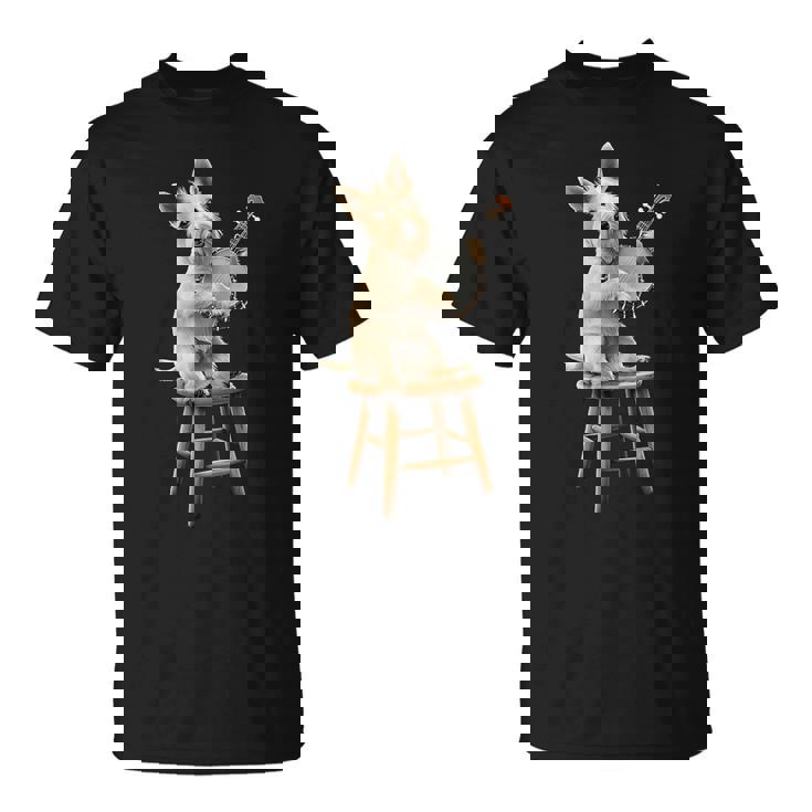 スコティッシュ・テリア・ドッグ ブルーグラス バンジョー選手 Tシャツ