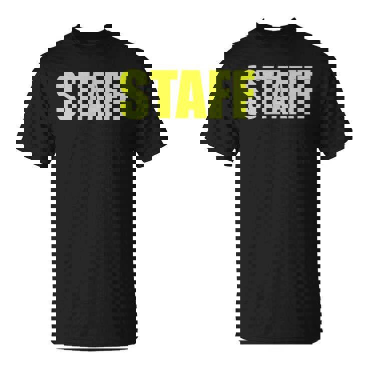 スタッフ社員 イベントスタッフ表裏 黄文字 Tシャツ