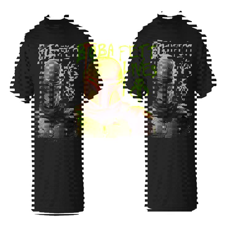 スター・ウォーズ ボバ・フェットの本 ネオン・ボバ・フェット・ライヴズ ポスター Tシャツ