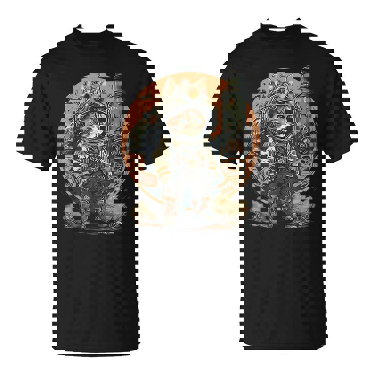 スチームパンク 猫 キティ 子猫 月 スペース スチームパンク Tシャツ