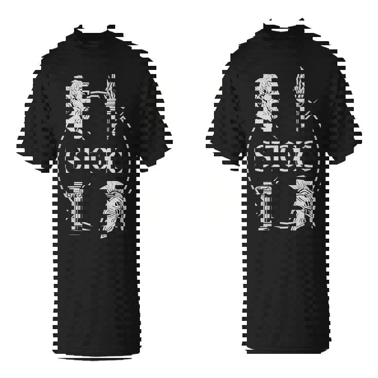 ストイックな美徳 – 知恵の勇気 正義 自己習得のシンボル Tシャツ