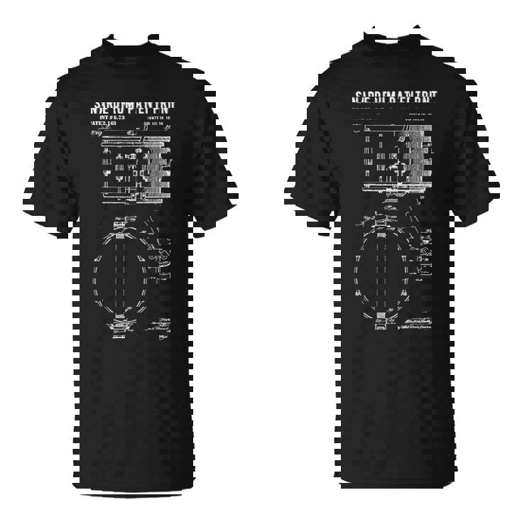 スネアドラム特許プリント 1939年 ビンテージ特許ミュージックアート Tシャツ