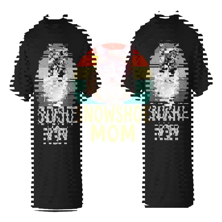 スノーシュー 猫 ママ レトロ ヴィンテージ 面白い I Love My Cat Tシャツ