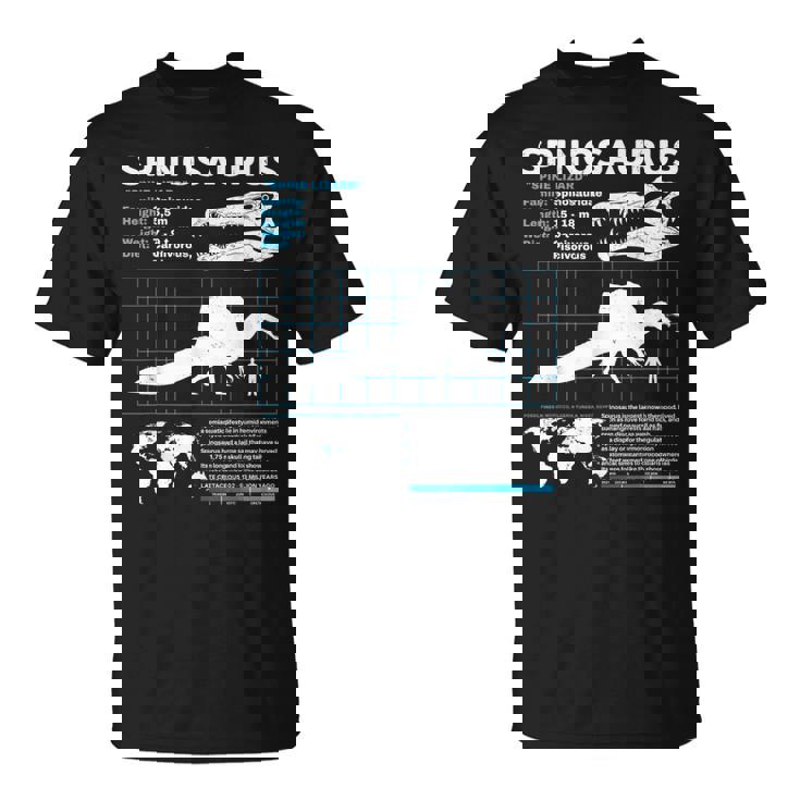 スピノサウルスのファクトシート Tシャツ