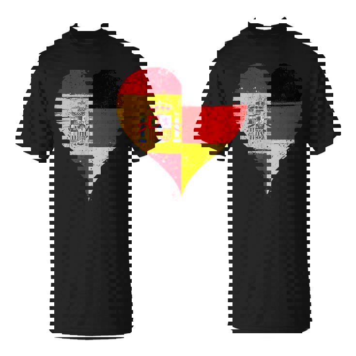 スペインとドイツのハーフaのかっこいい国旗 スペイン ドイツの国旗 Pain German Flag Tシャツ