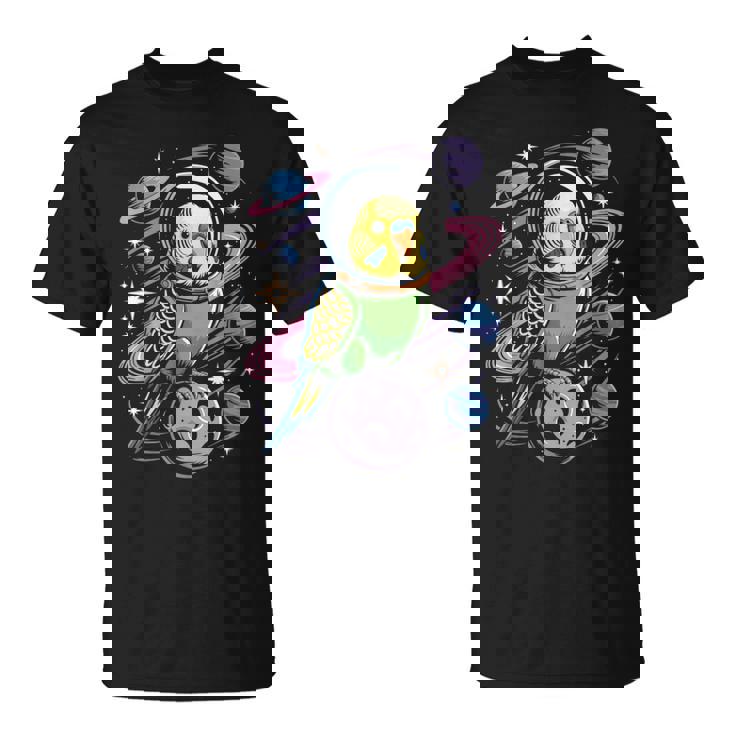 スペースセキセイインコ 宇宙飛行士セキセイインコ Tシャツ