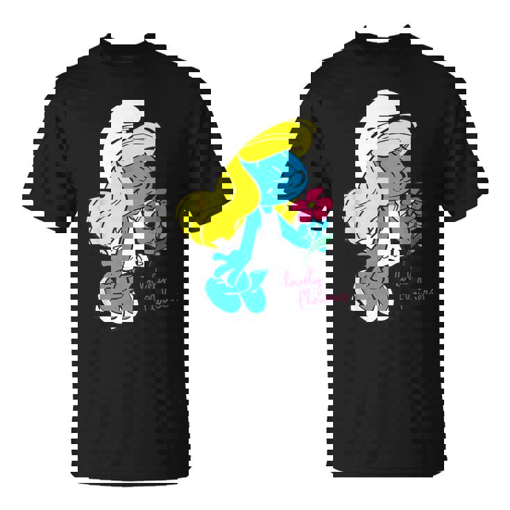 スマーフ スマーフェット キャラクター 花 咲く スマーフィー ファン Tシャツ
