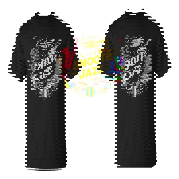 スムースジャズ カラフル 楽器 アート Tシャツ
