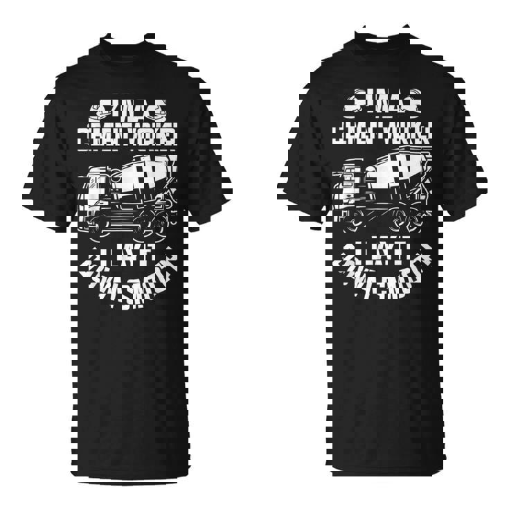 スムーズに敷設する 面白いコンクリート作業員 Tシャツ