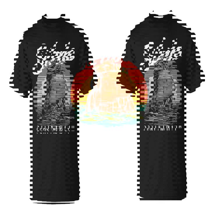 スリランカ モノリス シギリヤ 岩 要塞 城 旅行 Tシャツ