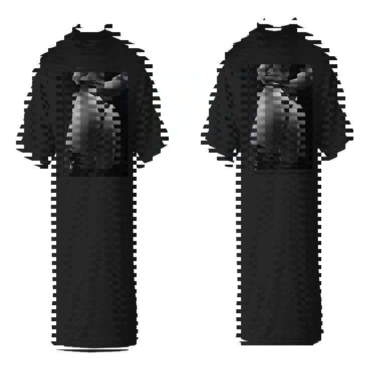 セクシー ブラック ホワイト 写真 美しいお尻 Tバック Tシャツ