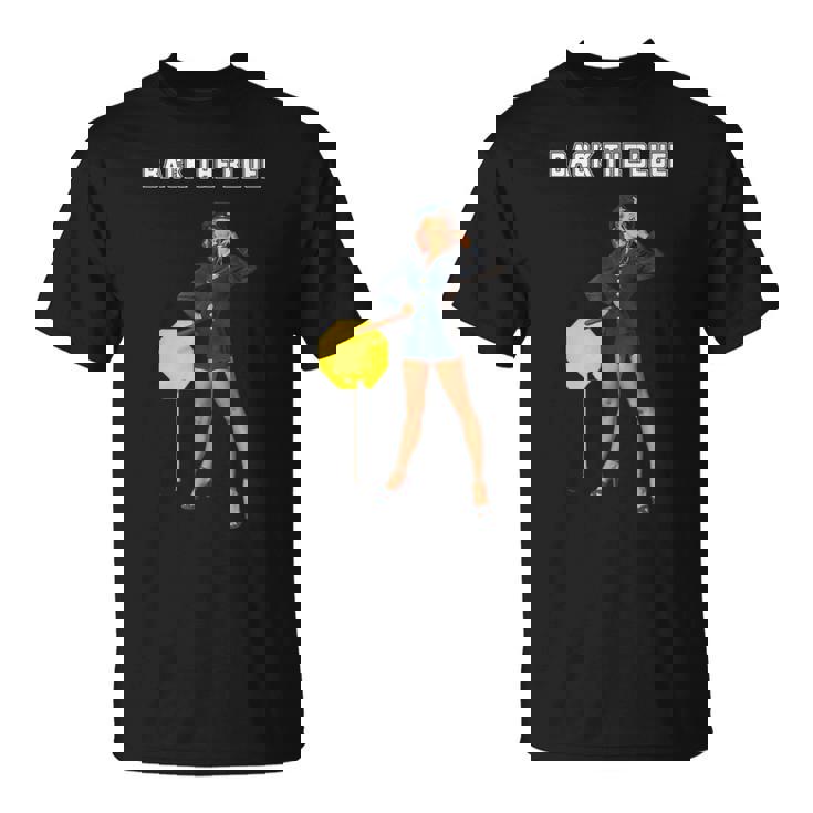 セクシー警察官、バックザブルーピンナップガール Tシャツ