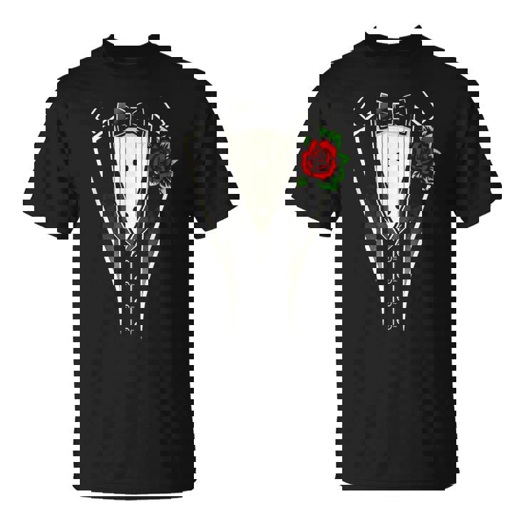 タキシード蝶ネクタイ、面白い紳士用タキシード。 Tシャツ