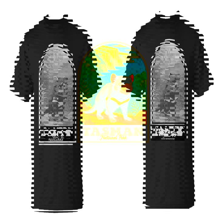 タスマン国立公園 ヴィンテージ タスマニアデビルアート Tシャツ