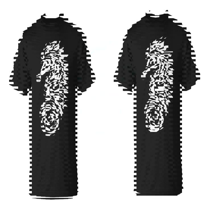 タツノオトシゴ ポリネシア トライバル マオリ柄 ライト Tシャツ