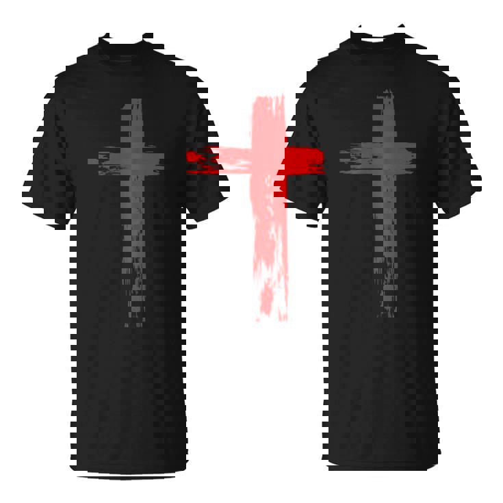 タトゥーレッドクロスオーダー I Christian I Brushtroke I Cross Tシャツ