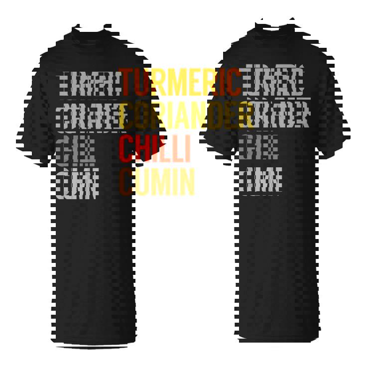 ターメリック コリアンダーチリクミン カレー Tシャツ
