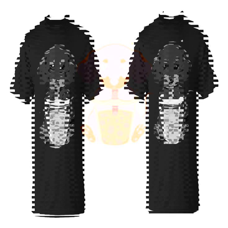 ダックスフンド ボバティー バブルティー アニメ カワイイ 犬 Tシャツ