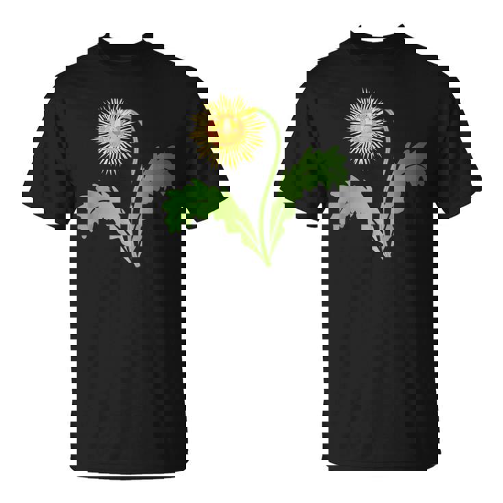 ダンディライオン タンポポ 黄色い花 ライオンの頭 Tシャツ