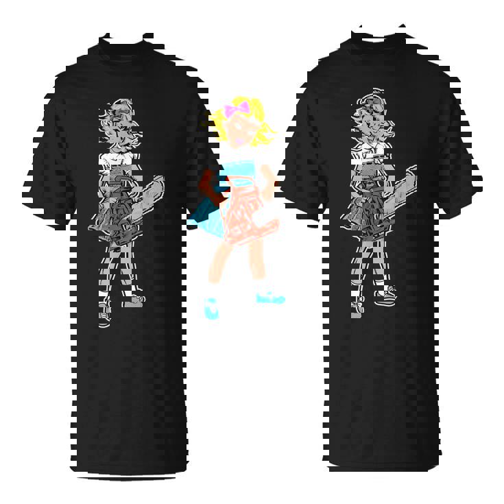 チェーンソー ガール ゴス パンク エモ レトロ ヴィンテージ ホラー 映画ファン Tシャツ