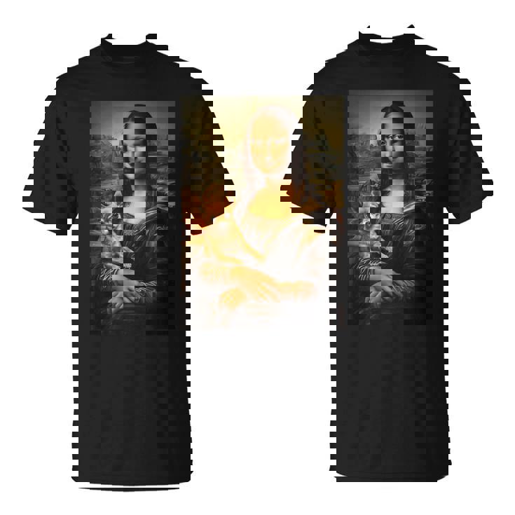 チワワ モナリザ 絵画 アート 犬 ママ お父さん Tシャツ