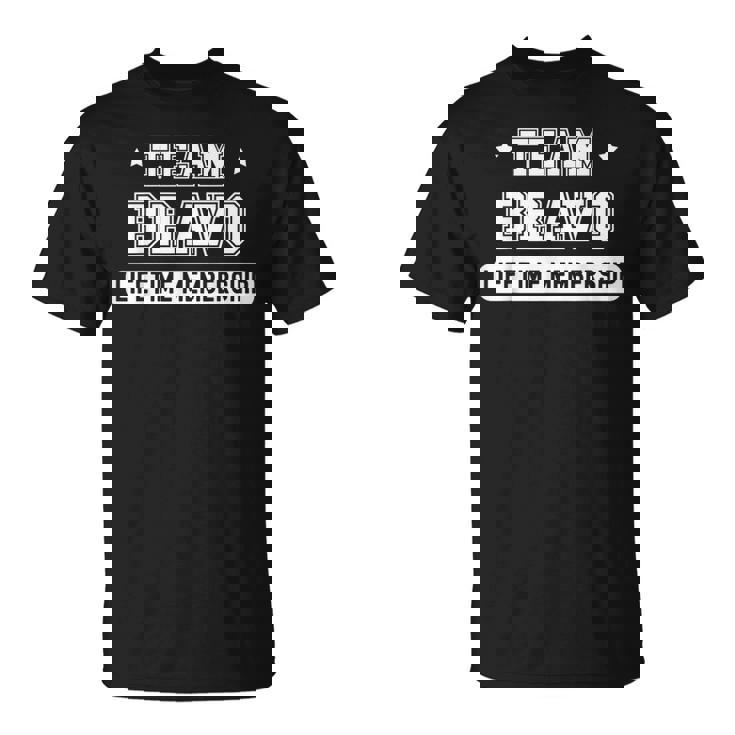 チーム ブラボ 生涯会員 面白い 家族 姓 Tシャツ