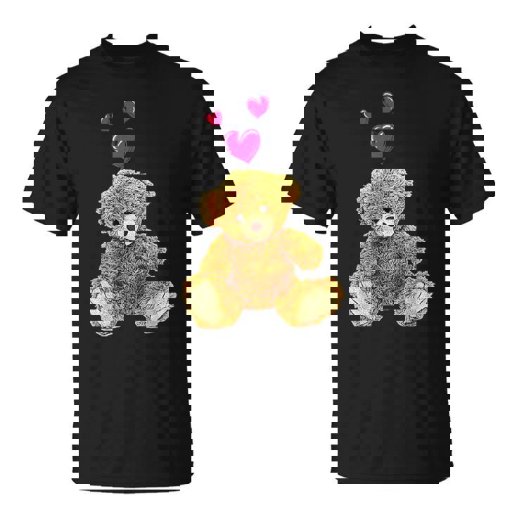 テディベアとハートのかわいいテディベアモチーフ Tシャツ