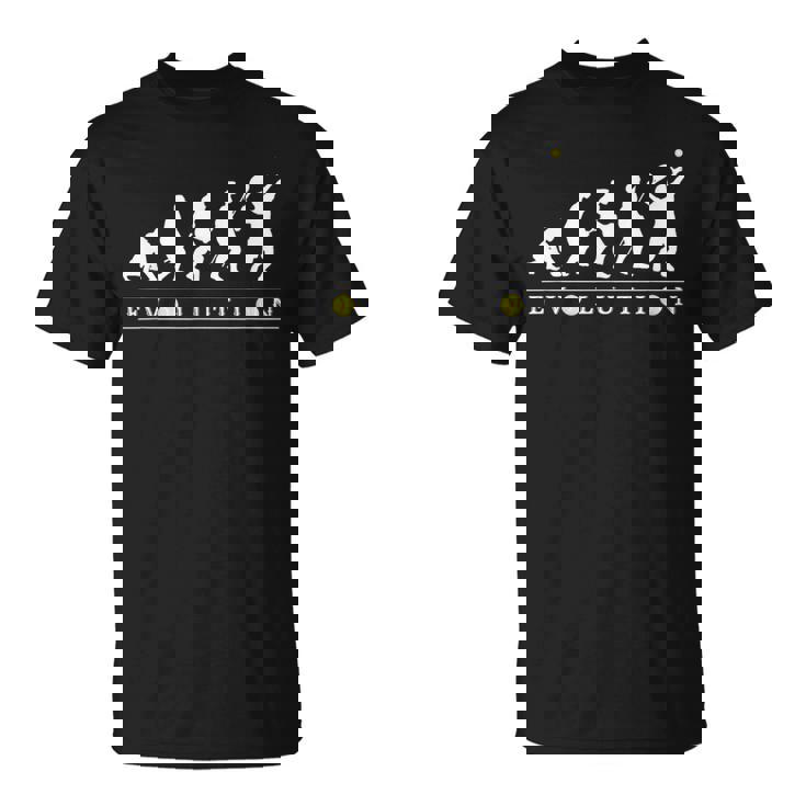 おもしろ テニス 人類の進化 かっこいい シルエット テニスプレイヤー ネタ デザイン 記念品 テニス選手 Tシャツ