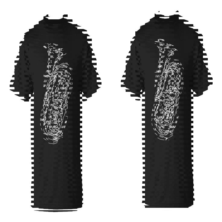 テューバ奏者のためのチューバ楽器スケッチ Tシャツ
