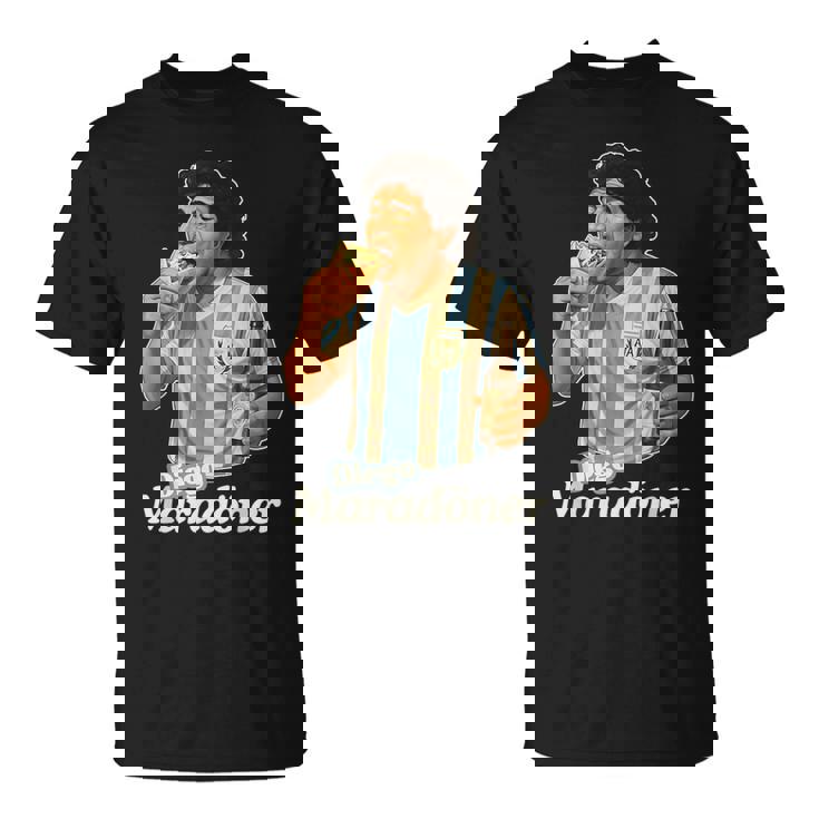 ディエゴ・マラドーナー X デリシャス ドニ ミーム ドナー ケバブ好き Tシャツ