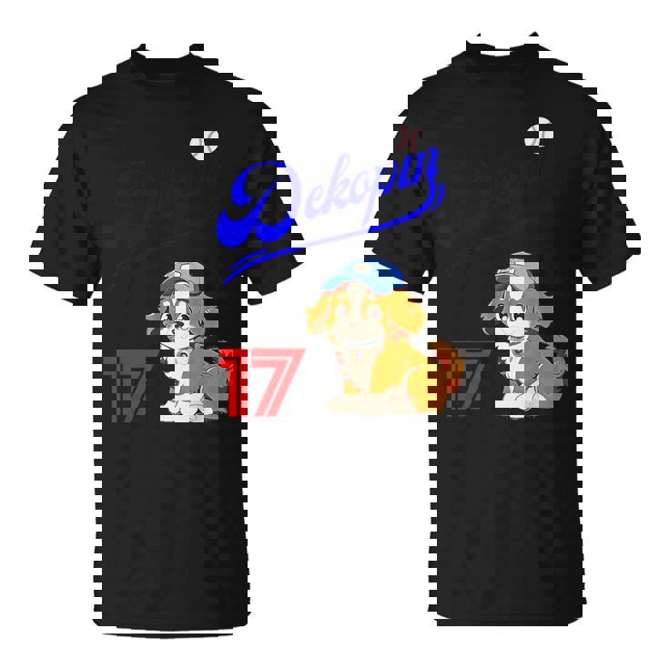 デコピン、デコイ、犬シャツ、No17、大谷、愛犬、コーイケルホンディエ、野球観戦、Dekopindecoy 誕生日 Tシャツ