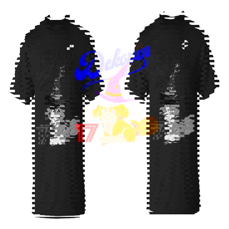 デコピン、デコイ、犬シャツ、No17、愛犬、コーイケルホンディエ、野球観戦、Dekopin Decoy ハロウィン Tシャツ