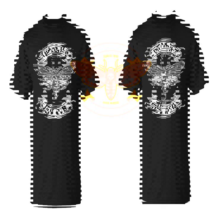 デスヘッド ホークモス 昆虫 ボディローション 面白い ハロウィン Tシャツ