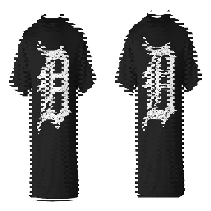 デトロイトグラフィック D ディストレスト グランジ モーターシティ Tシャツ