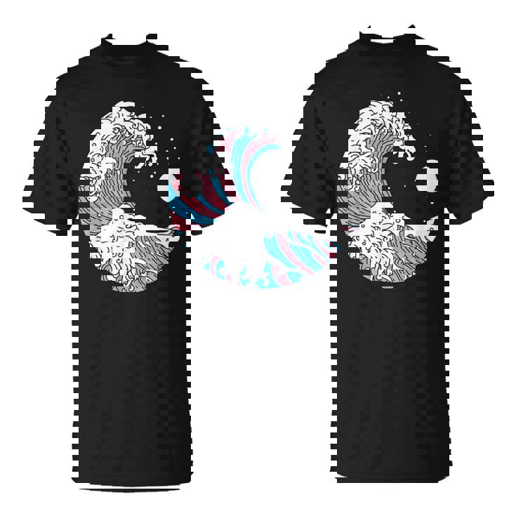 トランスジェンダー プライド Lgbtq トランスフラッグ 日本のウェーブアート Lgbt Tシャツ