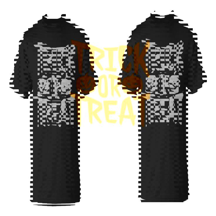 トリックオアトリートパンプキンフェイスハロウィングラフィック。 Tシャツ