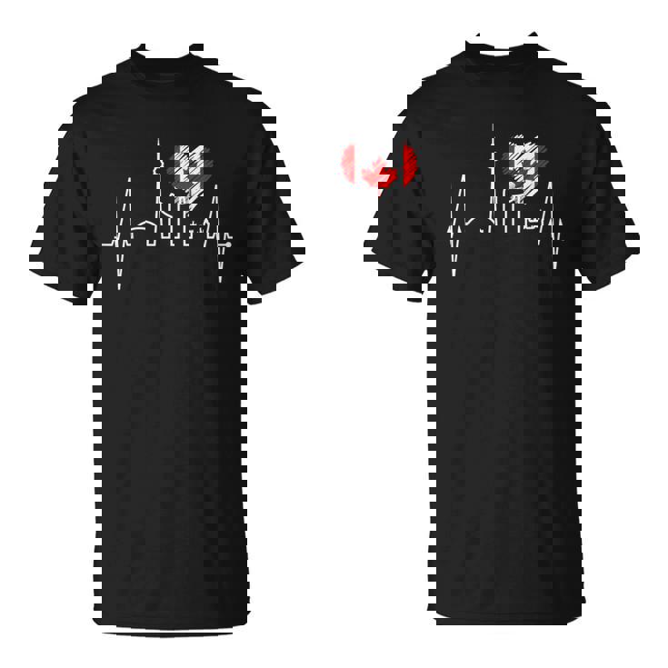 トロント スカイライン ハートビート カナダ国旗 男性用 女性用 カナダ Tシャツ