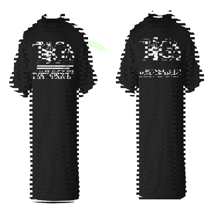 トーガパーティーセキュリティ-面白いギリシャ大学パーティー Tシャツ