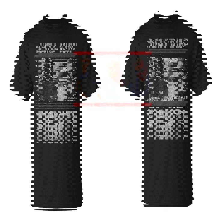 ドナルド・トランプ拳ポンプ We Fight American Flag Trump 2024 Tシャツ