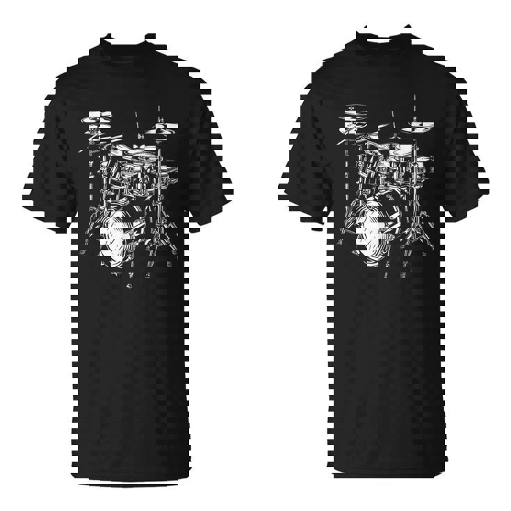 ドラムセットの図面 電子ドラム Tシャツ
