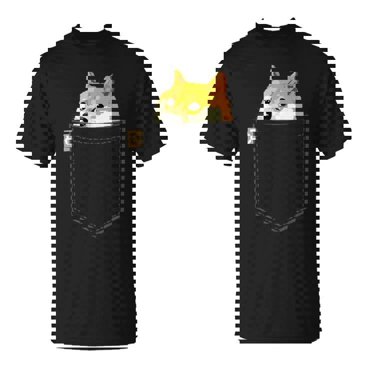 ドージコインシャツフェイクポケットシャツドージコイントゥザムーン Tシャツ