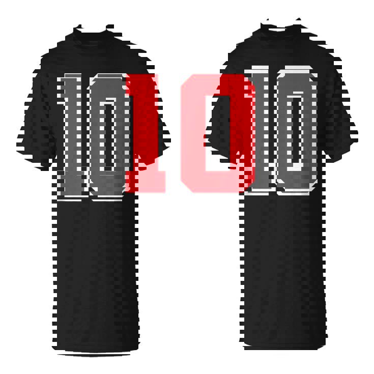 ナンバー10 スポーツジャージ 誕生日 年齢 ラッキーナンバー レッド ホワイト Tシャツ