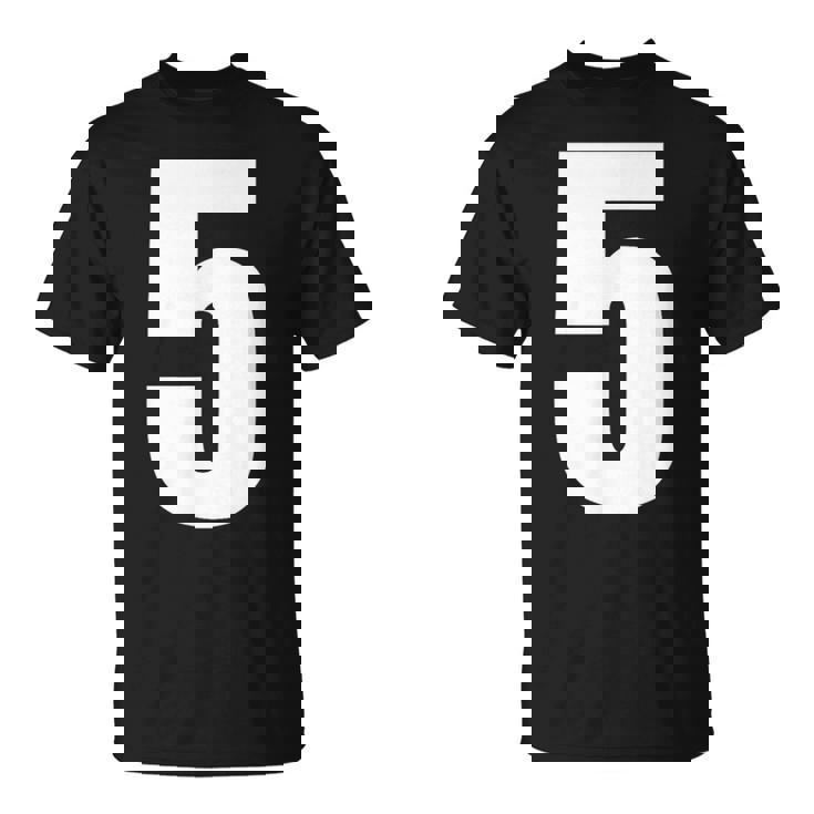 ナンバーファイブ 数字 5 プレーン 白 数字 Tシャツ
