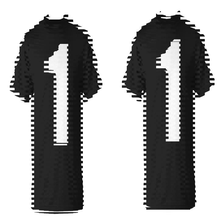 ナンバーワン 数字 1 プレーン ホワイト 数字 Tシャツ