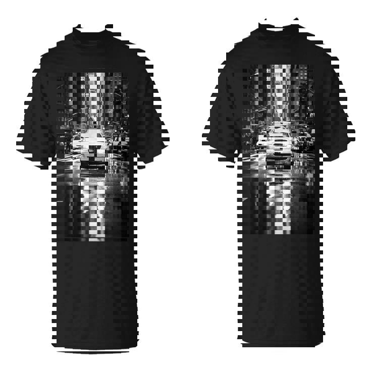 ニューヨークのタクシーのモノクロ写真 写真 Tシャツ